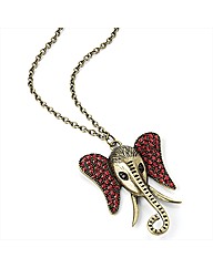 Gold Coloured Red Elephant Necklace