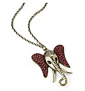 Gold Coloured Red Elephant Necklace
