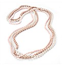 3 Row Pink Tone Pearl Effect Necklace