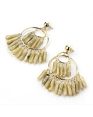 Gold Coloured Beaded Earrings