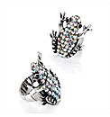 Silver Coloured Elastic Frog Ring