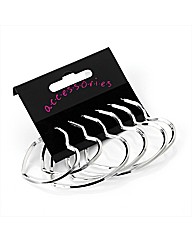 3 Pairs of Silver Coloured Hoop Earrings