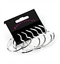 3 Pairs of Silver Coloured Hoop Earrings