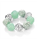Green and Silver Coloured Bead Bracelet