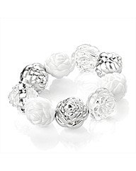 White and Silver Coloured Bead Bracelet