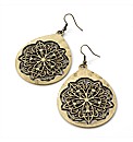 Gold Coloured Oval Disc Earrings