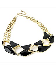 Gold Coloured & Black Enamel Choker