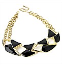 Gold Coloured & Black Enamel Choker