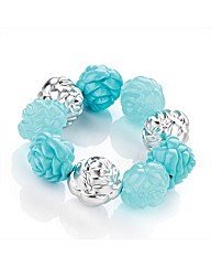 Blue and Silver Coloured Beaded Bracelet