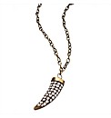 Gold Coloured Tooth Shaped Necklace
