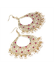 Gold Coloured Pearl Effect Earrings
