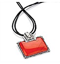 Silver Coloured Red Marble Look Necklace