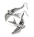 Silver Coloured Bird Shaped Earrings