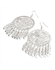 Silver Coloured Butterfly Drop Earrings