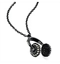 Black Enamel Headphone Shaped Pendant