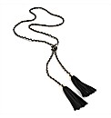 Black Cord Gold Coloured Chain Necklace