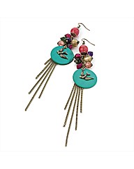 Gold Coloured Bead Drop Earrings