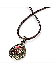Gold Coloured Multi Bead Cord Necklace