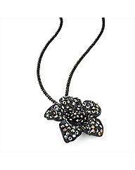 Black Enamel Purple Stone Necklace