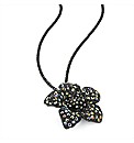 Black Enamel Purple Stone Necklace