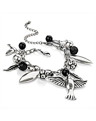 Silver Coloured Bird Charm Bracelet