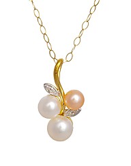 9ct Gold Diamond and Pearl Pendant
