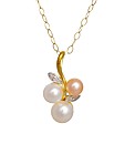 9ct Gold Diamond and Pearl Pendant