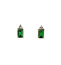 9ct Diamond and Emerald CZ Earrings