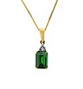 9ct Diamond and Emerald CZ Pendant