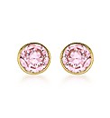 9ct Gold Pink CZ Round Stud Earring