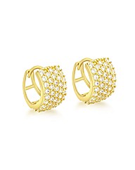 9ct Gold 5 row CZ Huggie Style Earring