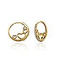 9ct Gold CZ Heart Hoop Earring
