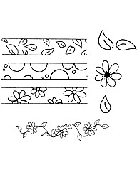 Dawn Bibby Daisy Ribbons Set of 5 Wooden