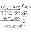 Dawn Bibby Daisy Ribbons Set of 5 Wooden