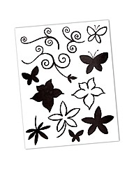 Artemio Flowers and Swirls Clear Stamp S
