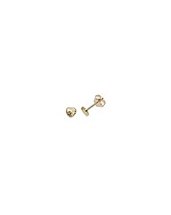 9ct Gold Pattern Heart Stud Earring