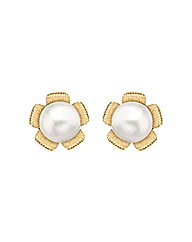 9ct Gold Pear Flower Stud Earring