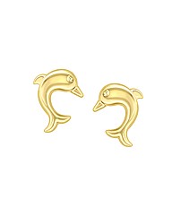 9ct Gold Baby Dolphin Stud Earring