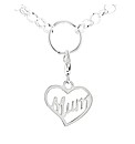 Silver MUM Heart Clip on Charm