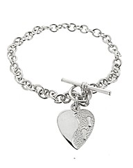 Silver Footprints Message Bracelet