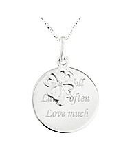 Silver Live, Laugh, Love Pendant