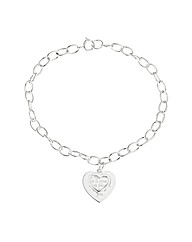 Silver Sentiment Heart Bracelet