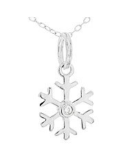 Silver and CZ Snowflake Pendant