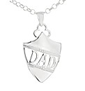 Silver Dad Shield Diamond set Pendant