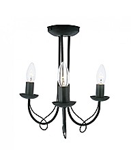 Floella 3 Light Matt Black Ceiling Light