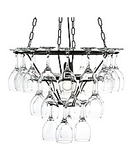Black 3 Tier Wine Glass Chandelier