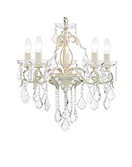 Romeo 5 Light Cream and Gold Chandelier