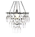 Black 3 Tier Champagne Glass Chandelier