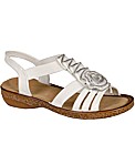 Rieker Rosette Zip Trim Fashion Sandals