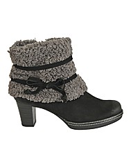 Caprice Abby Fur Top Suede Ladies Ankle